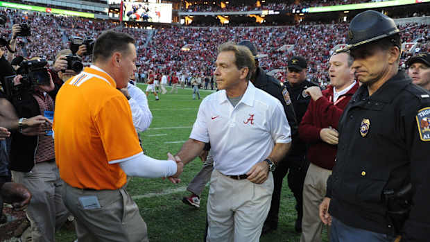Butch Jones and Nick Saban